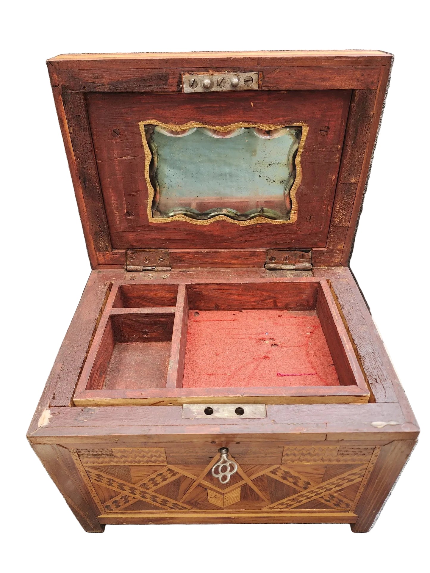 Wood Inlay Folk Art Box