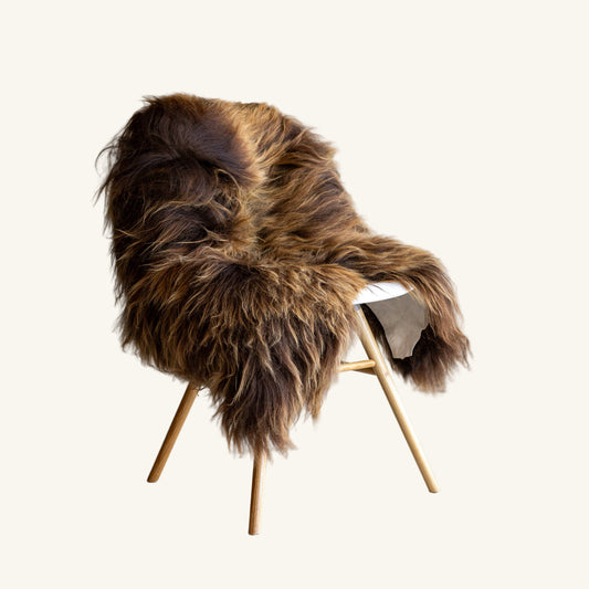 Icelandic sheepskin natural rust brown