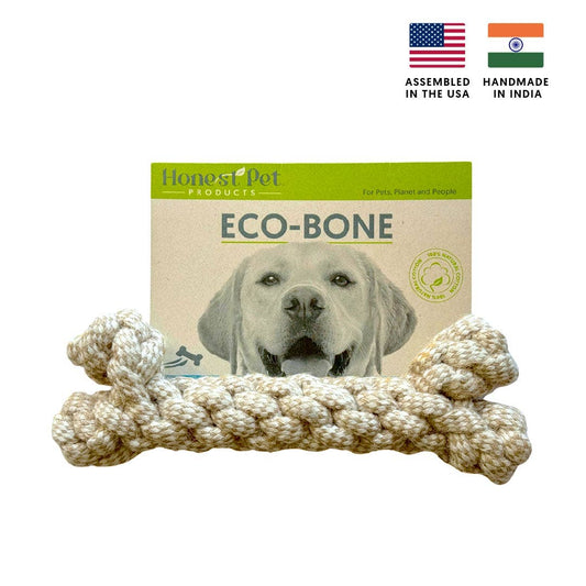 ECO-BONE: Natural Cotton Dog Toy: Small