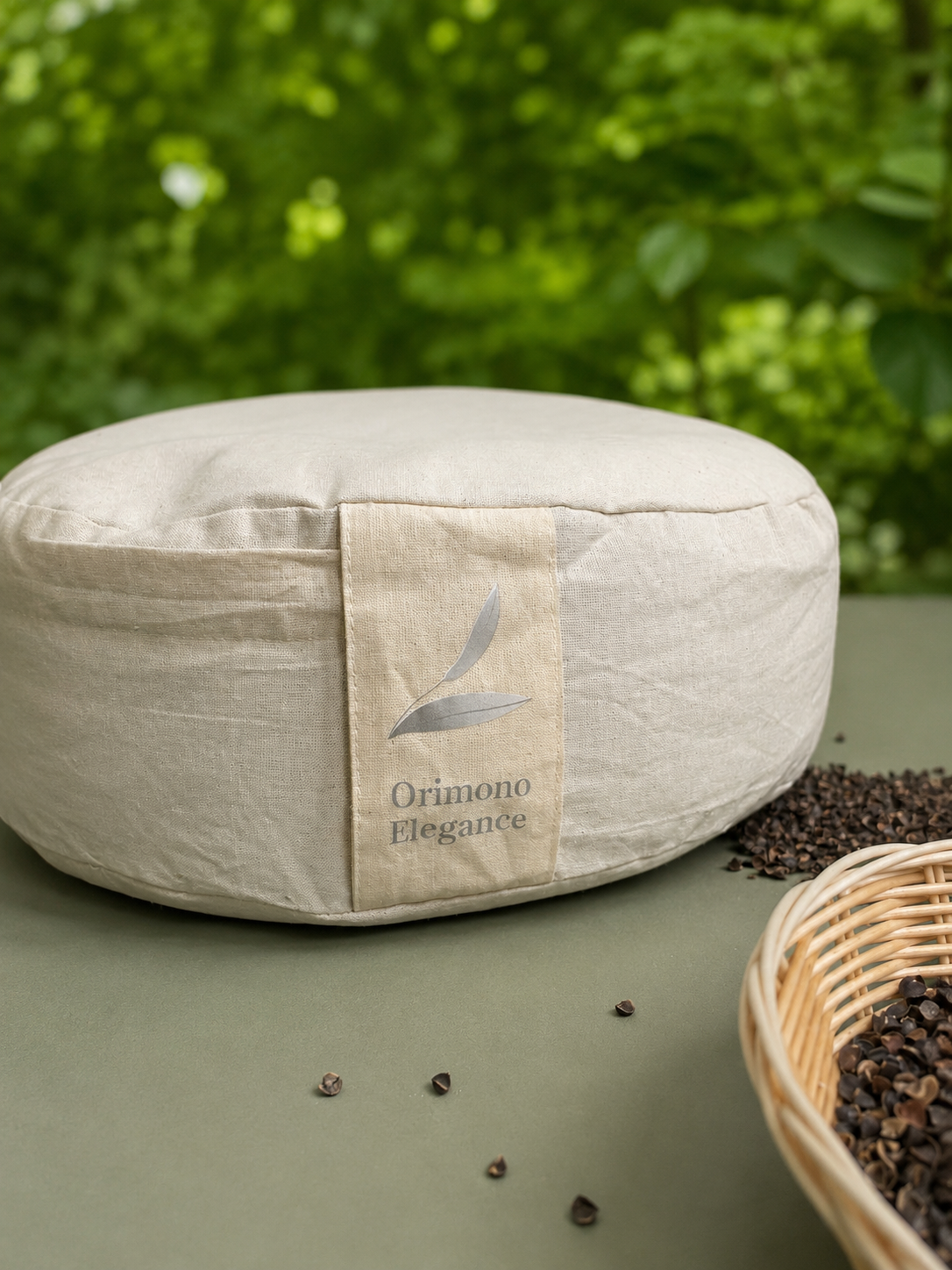 100% Undyed Cotton Meditation Cushion Set- filled Buckwheat