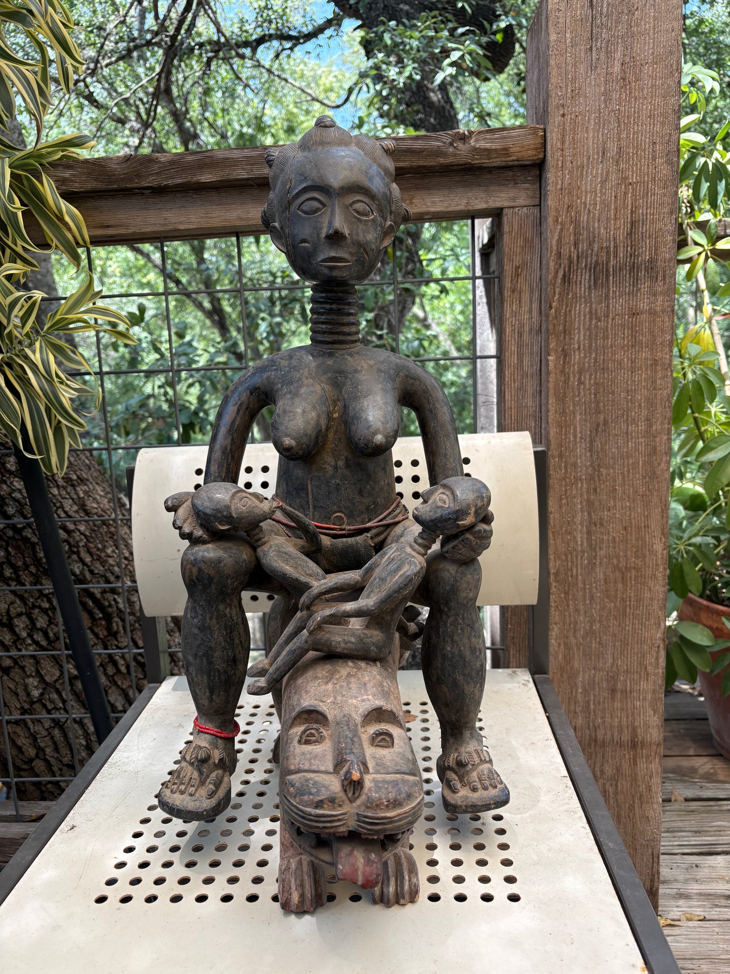 Wooden African Maternal Statue