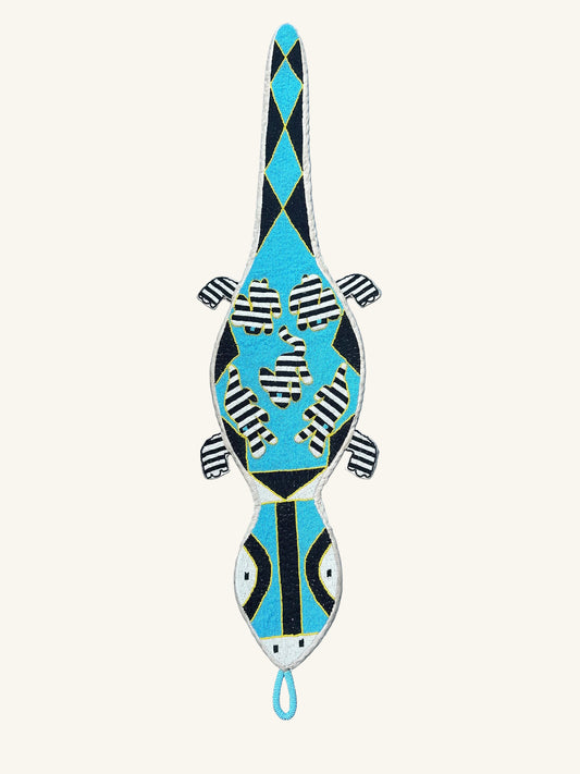 Nigerian Yoruba Beaded Lizard - Blue