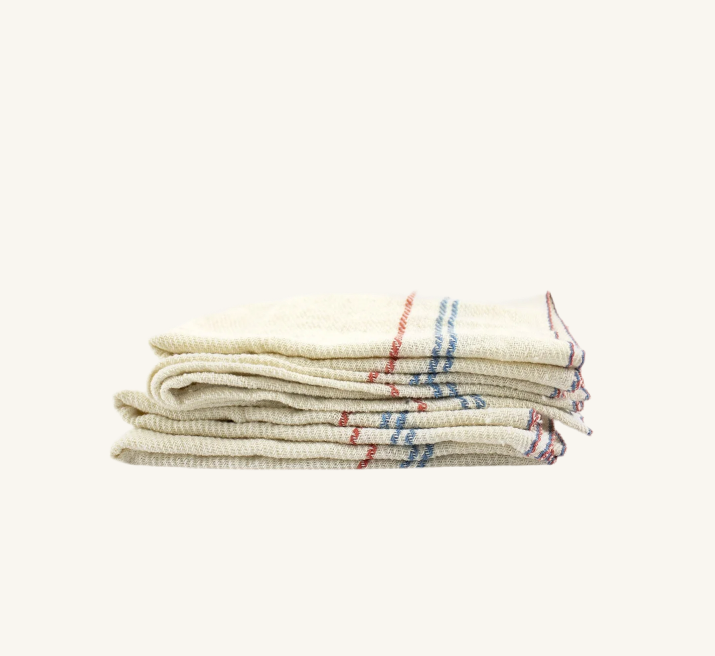 Single Red / White Cotton Napkins