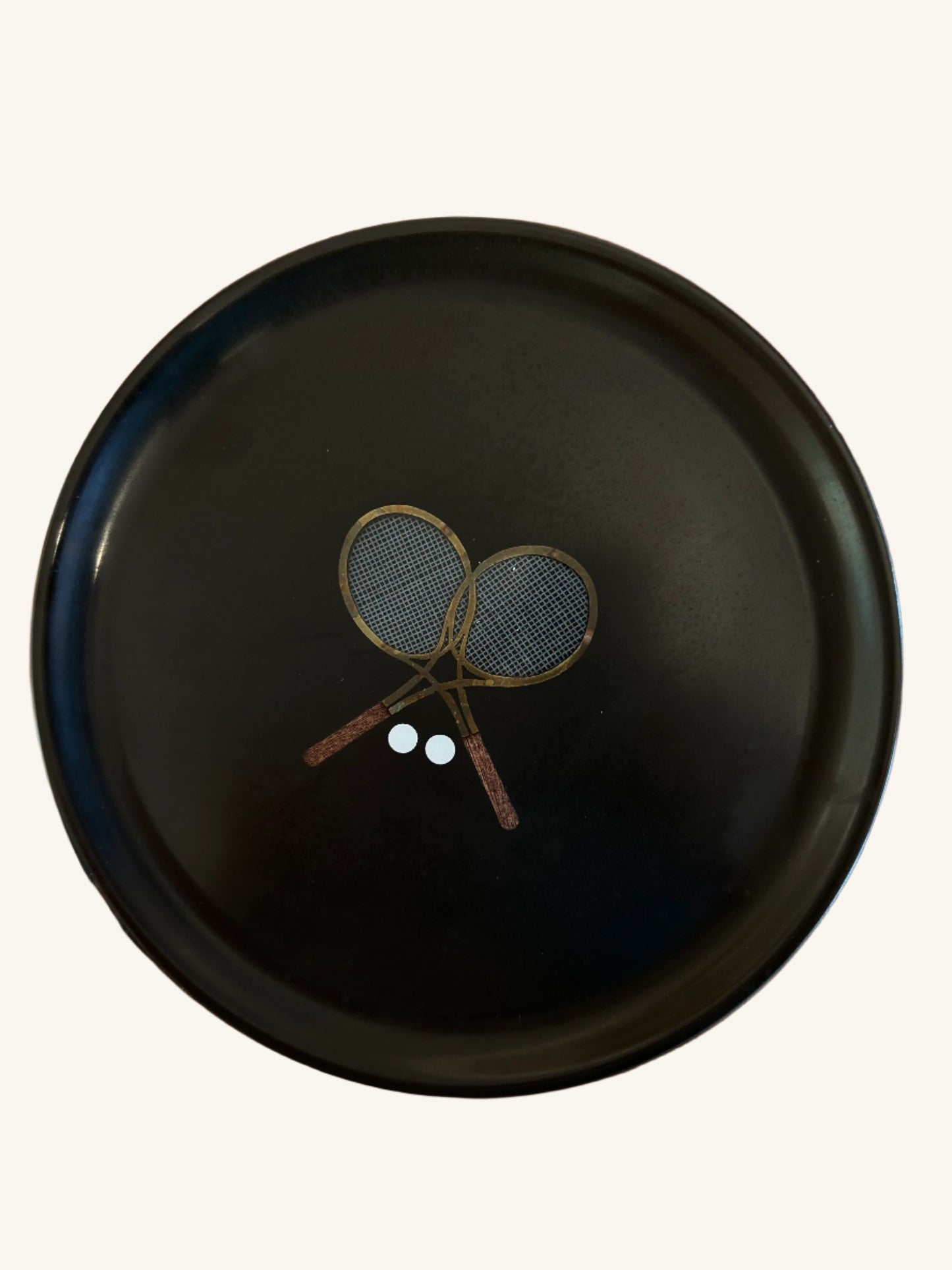 Vintage Couroc of Monterey Serving Dish (tennis racquet)