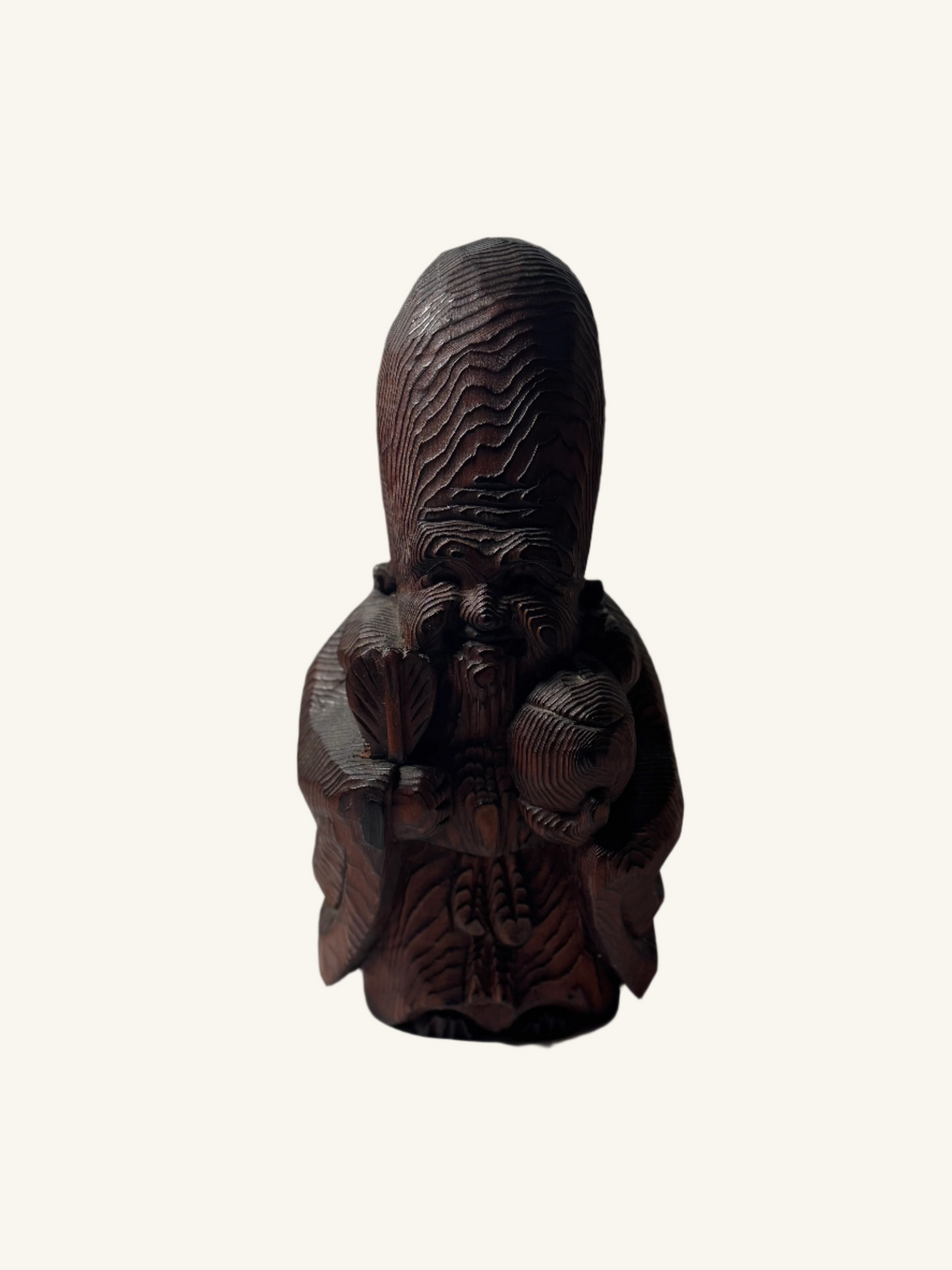 Hand Carved Jurojin Statue