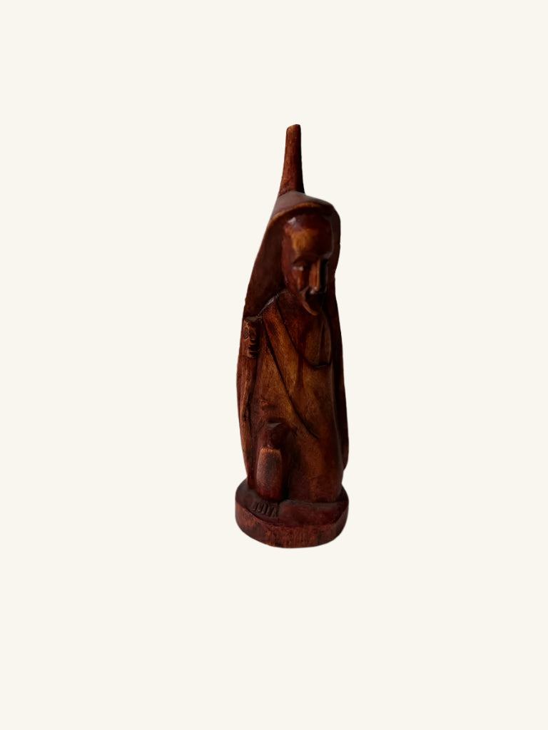 Hand Carved Wooden Monk