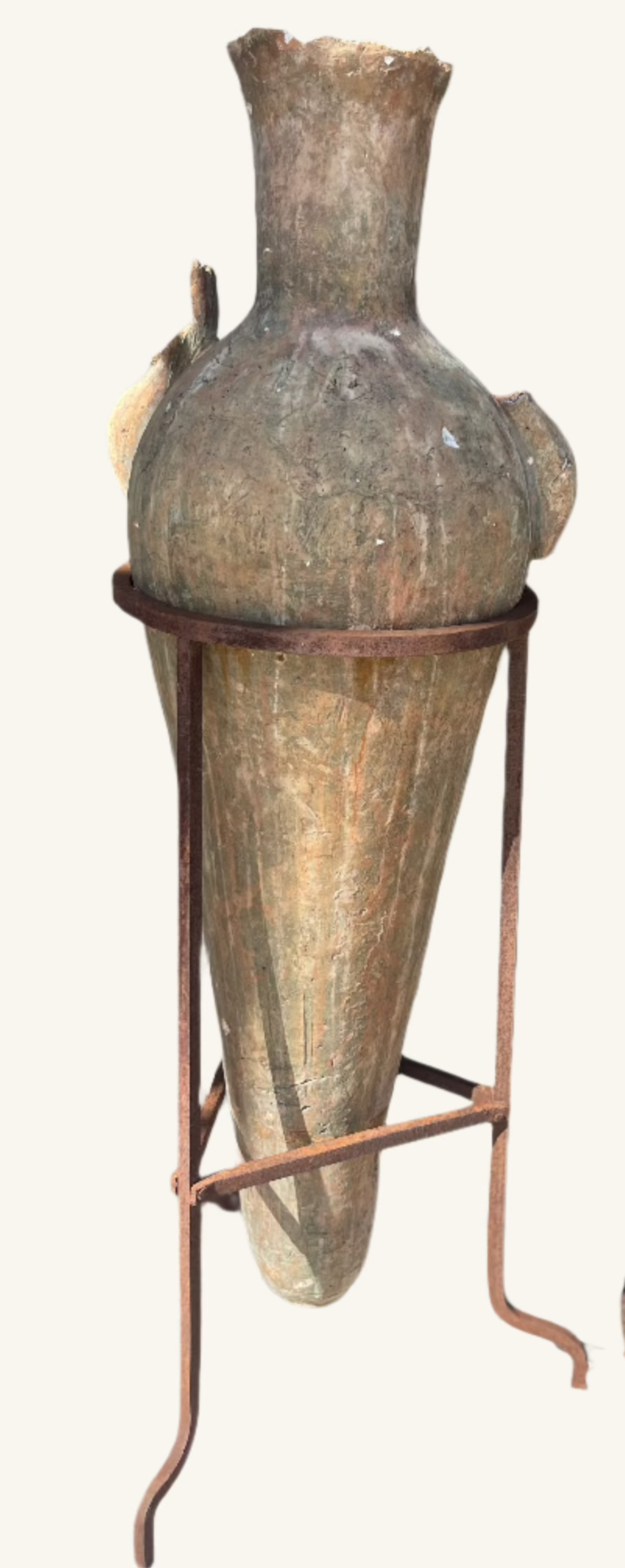 Ceramic Vessel With Metal Vase