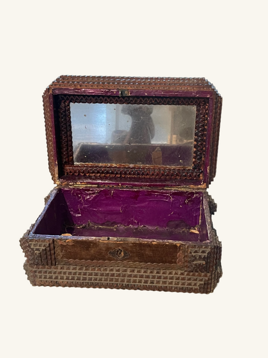 Tramp Art Wooden Box