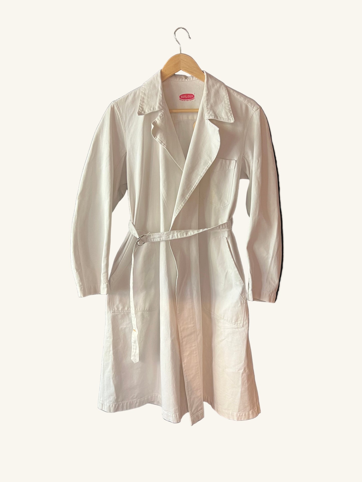 Vintage White Duster Trench Coat