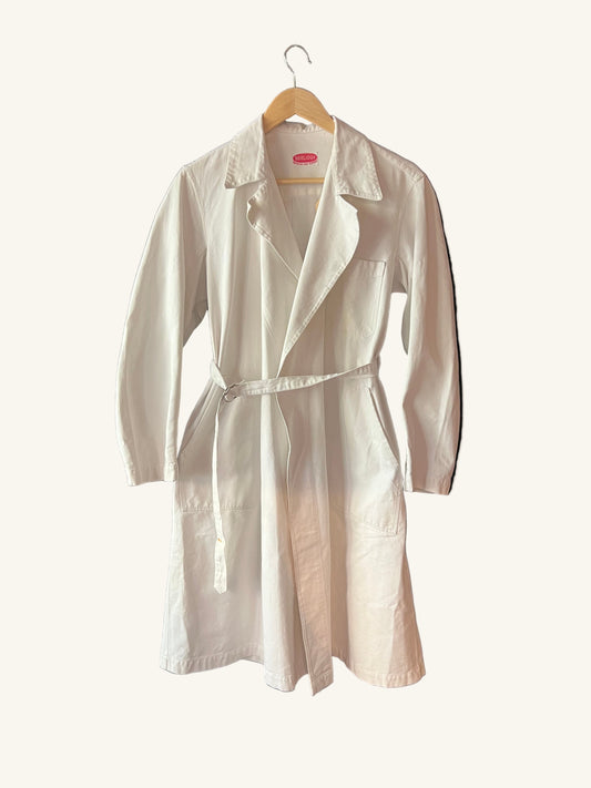 Vintage White Duster Trench Coat