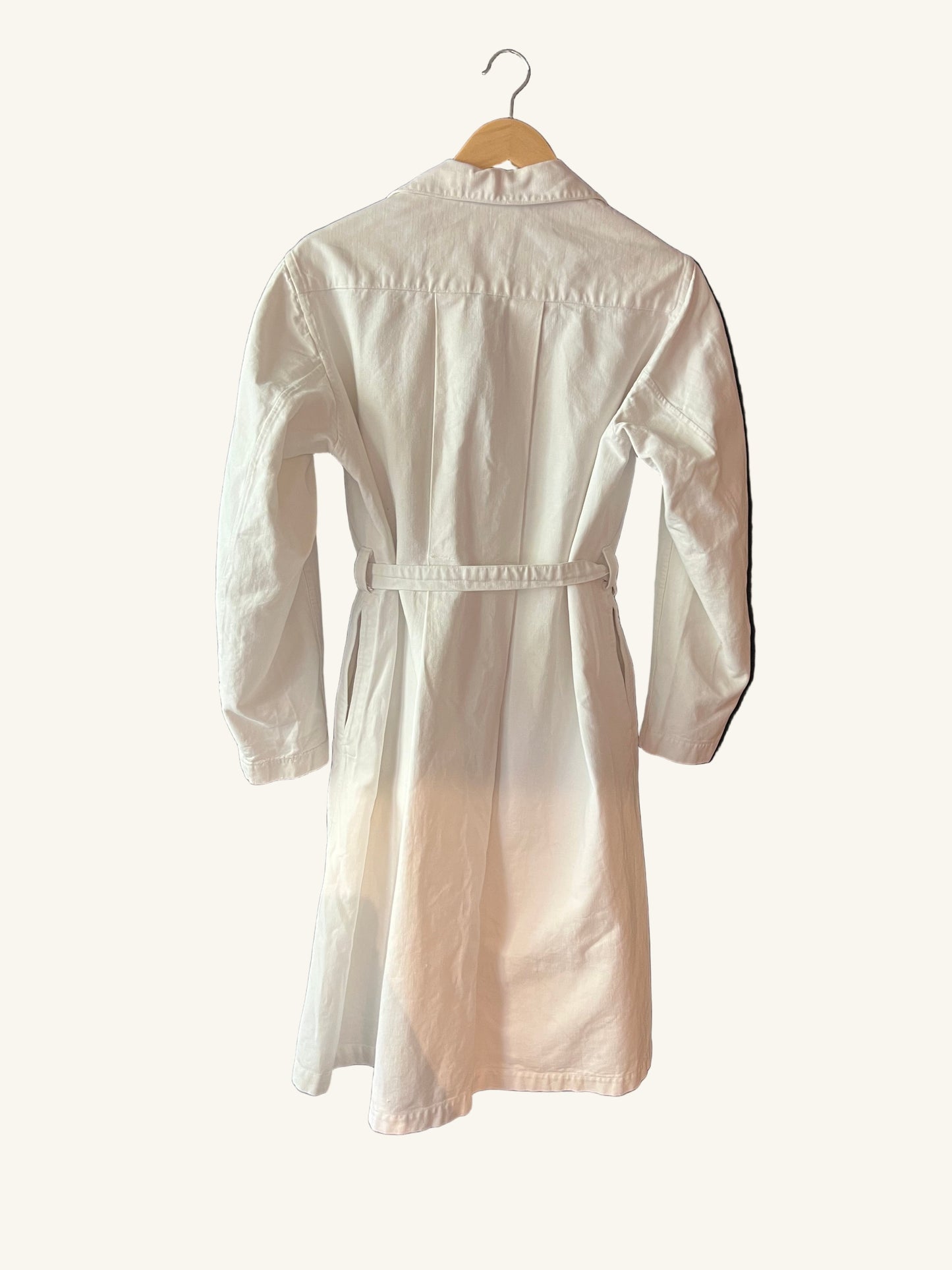Vintage White Duster Trench Coat