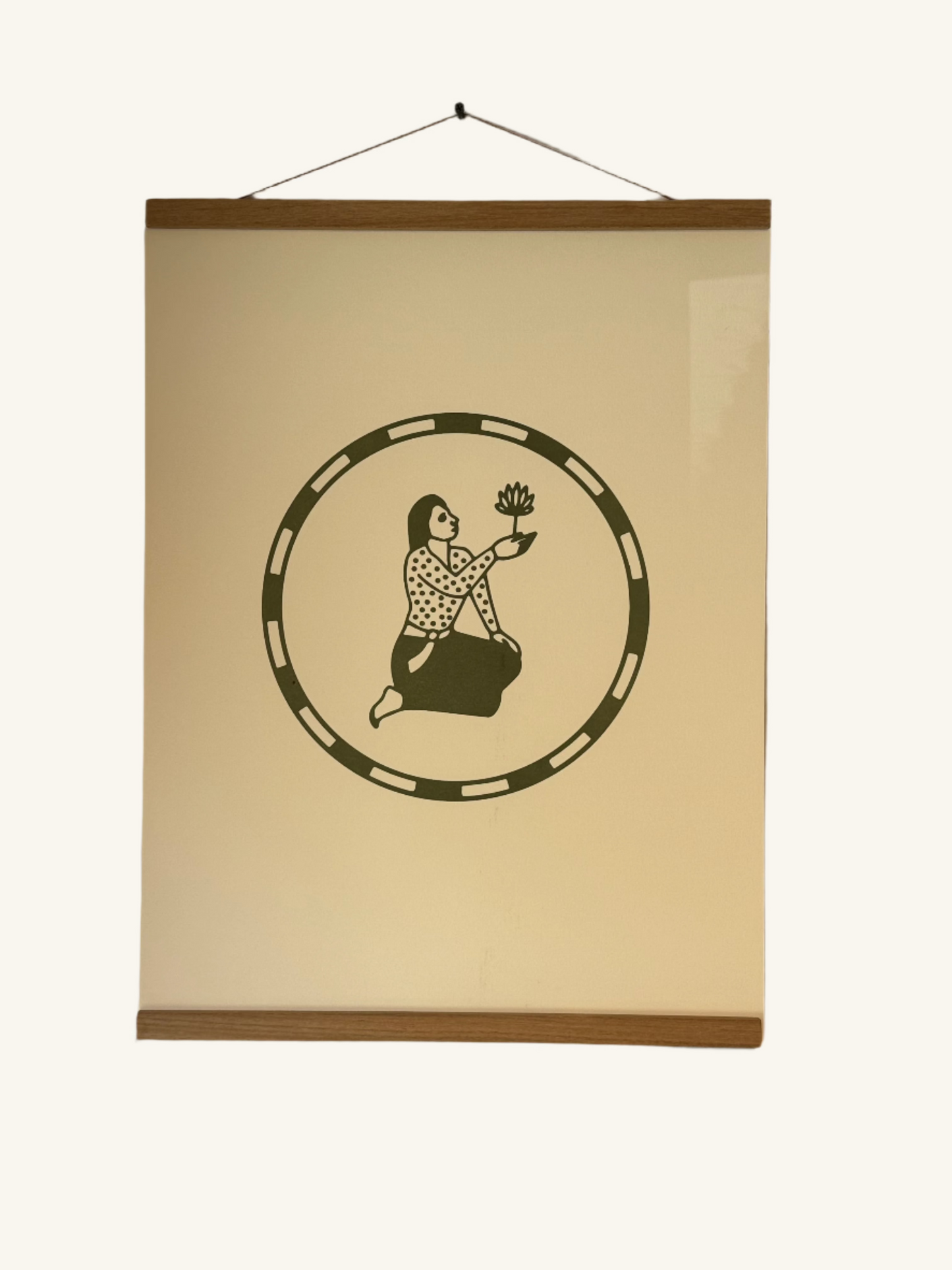 Woman With Plant Print By Land