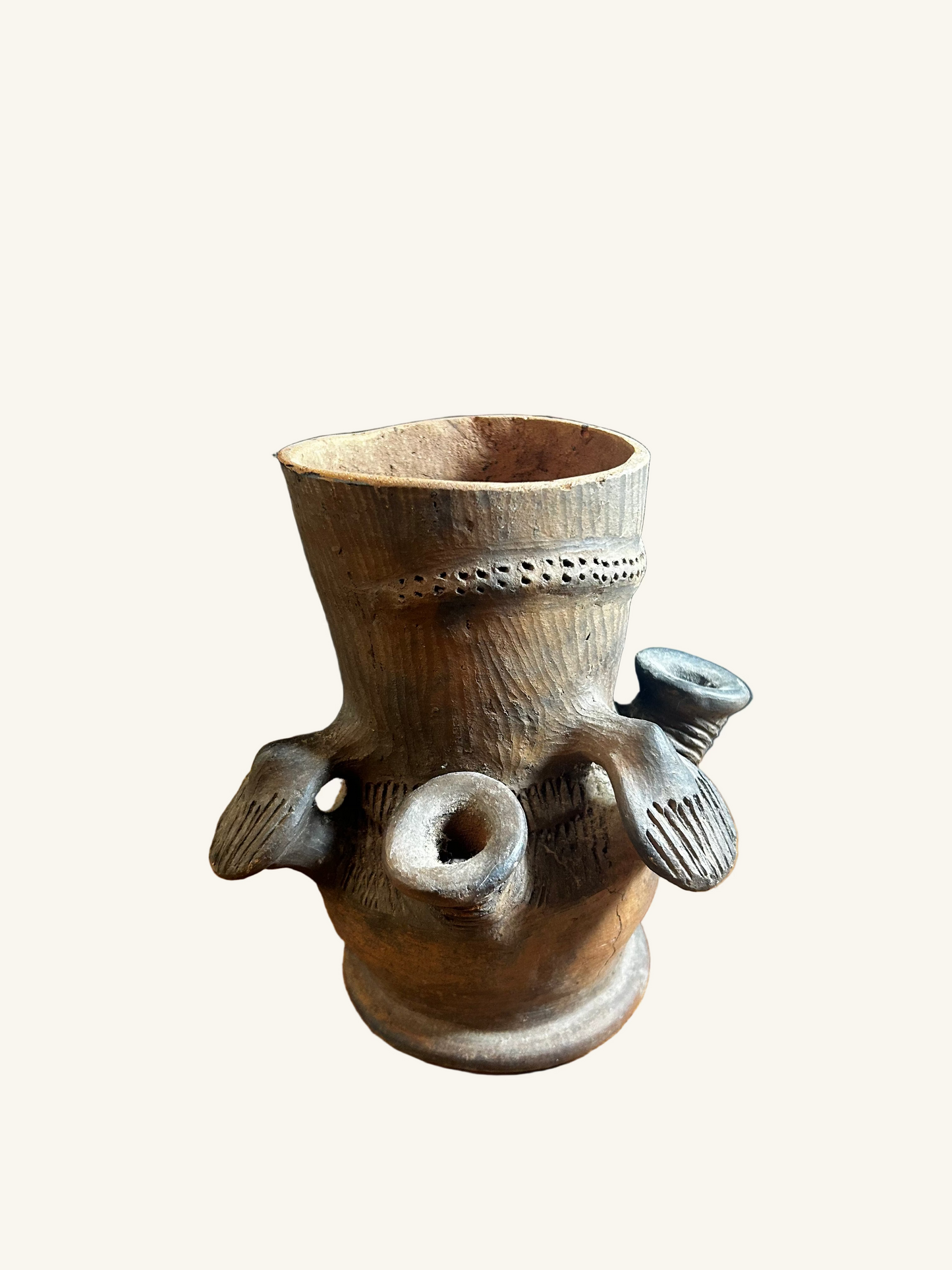 Mesoamerican Deity (Tlaloc) Ceramic Censer