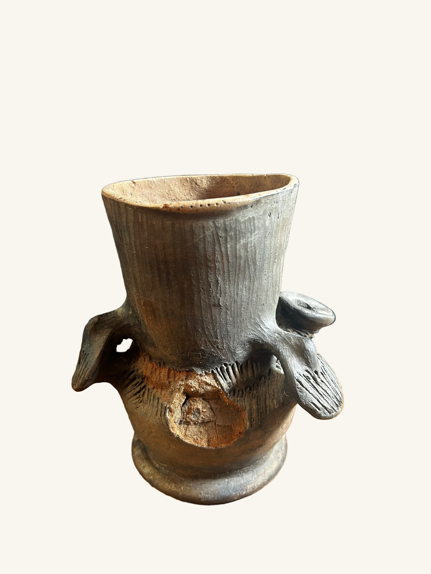 Mesoamerican Deity (Tlaloc) Ceramic Censer