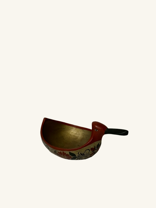 Russian Wooden Lacquered Duck Bowl