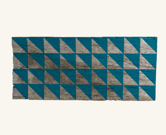 wooden brick with painted pattern