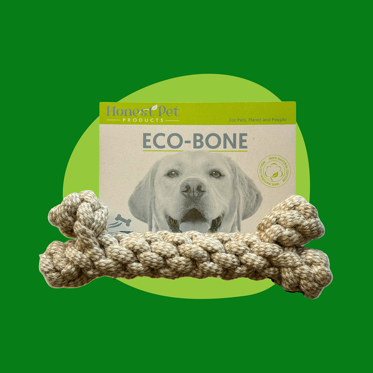 ECO-BONE: Natural Cotton Dog Toy: Small