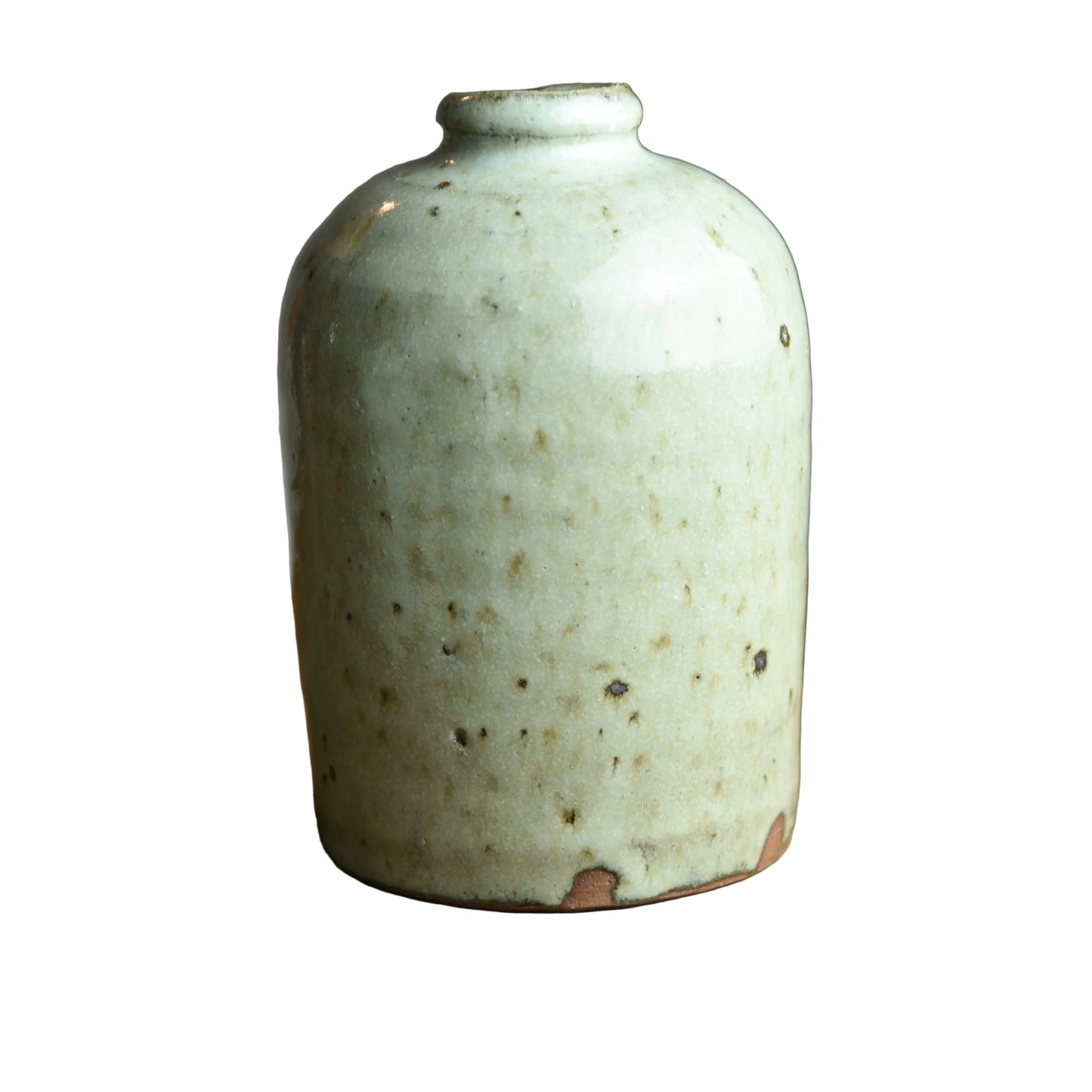 Medium Bud Vase in White Ash Glaze Foraged Clay