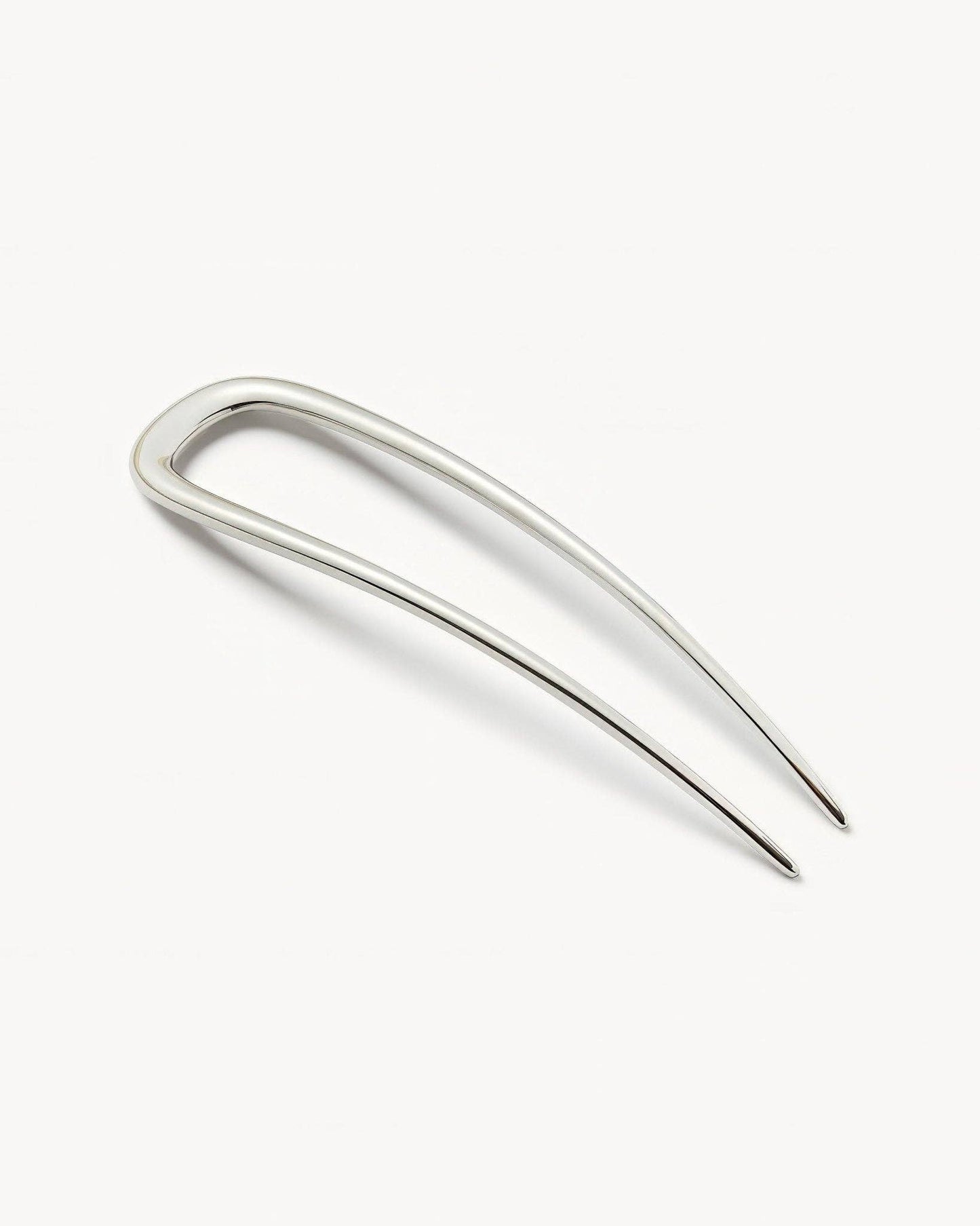 Midi Oval French Hair Pin in Silver