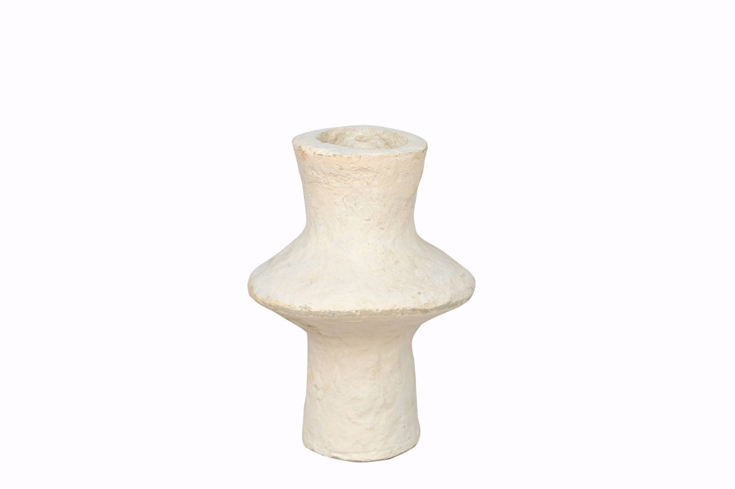 Cream Paper Mache Vase