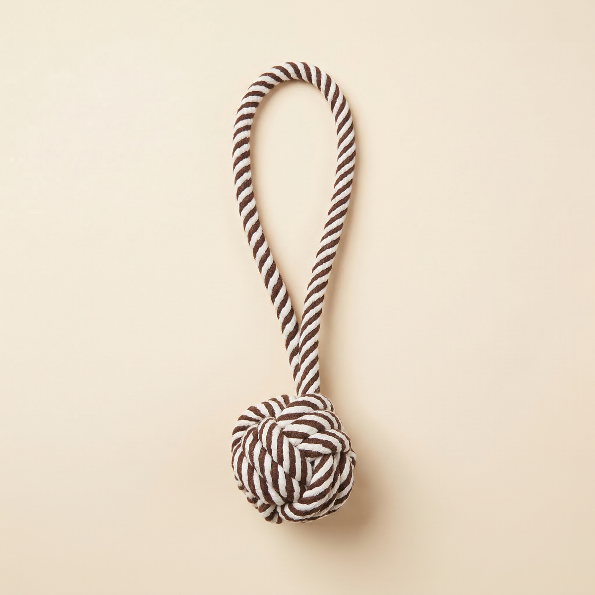 Black and White Rope Tug-War Toy | Ball with One Handle