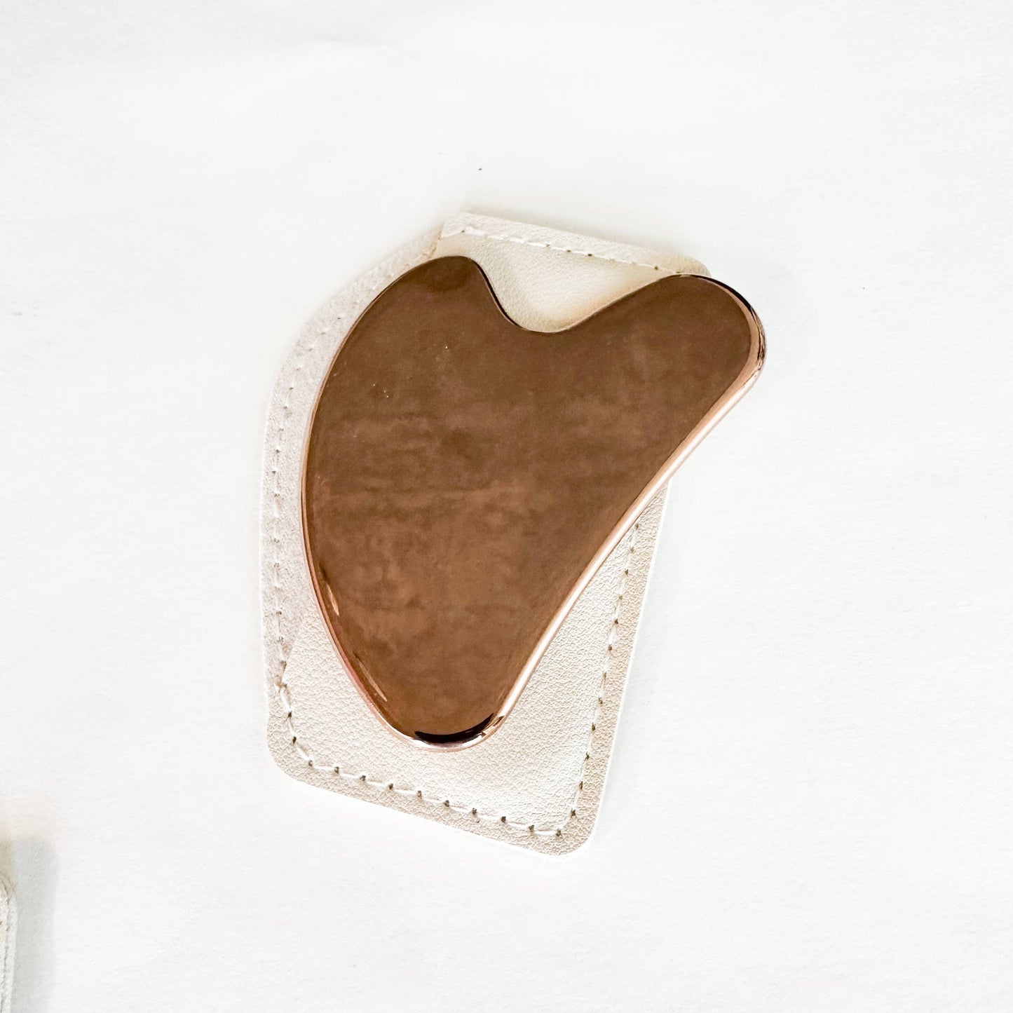 Stainless Steel Gua Sha with Leather Case : Silver