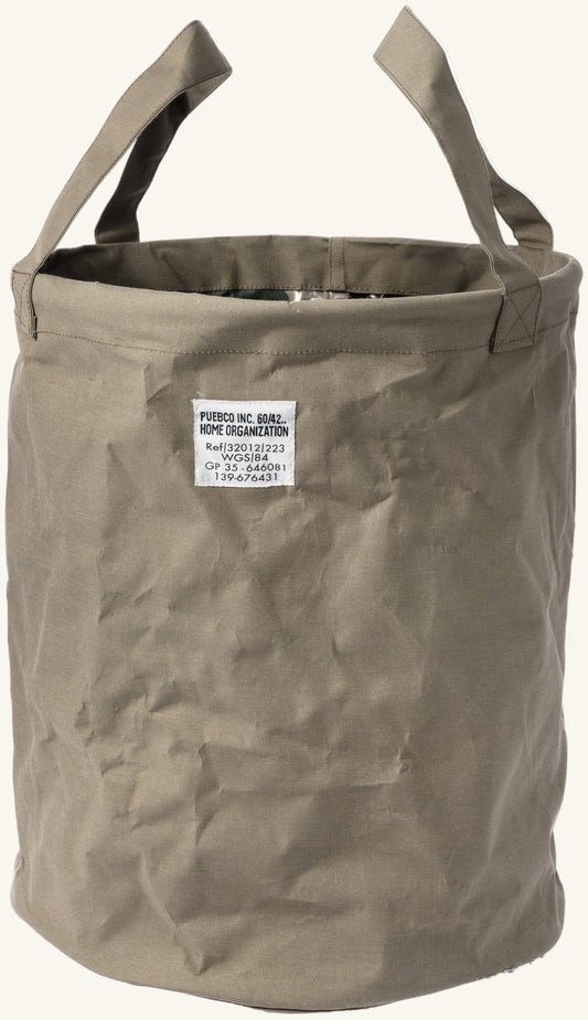 LAMINATED FABRIC ORGANIZER ROUND/LARGE OLIVE