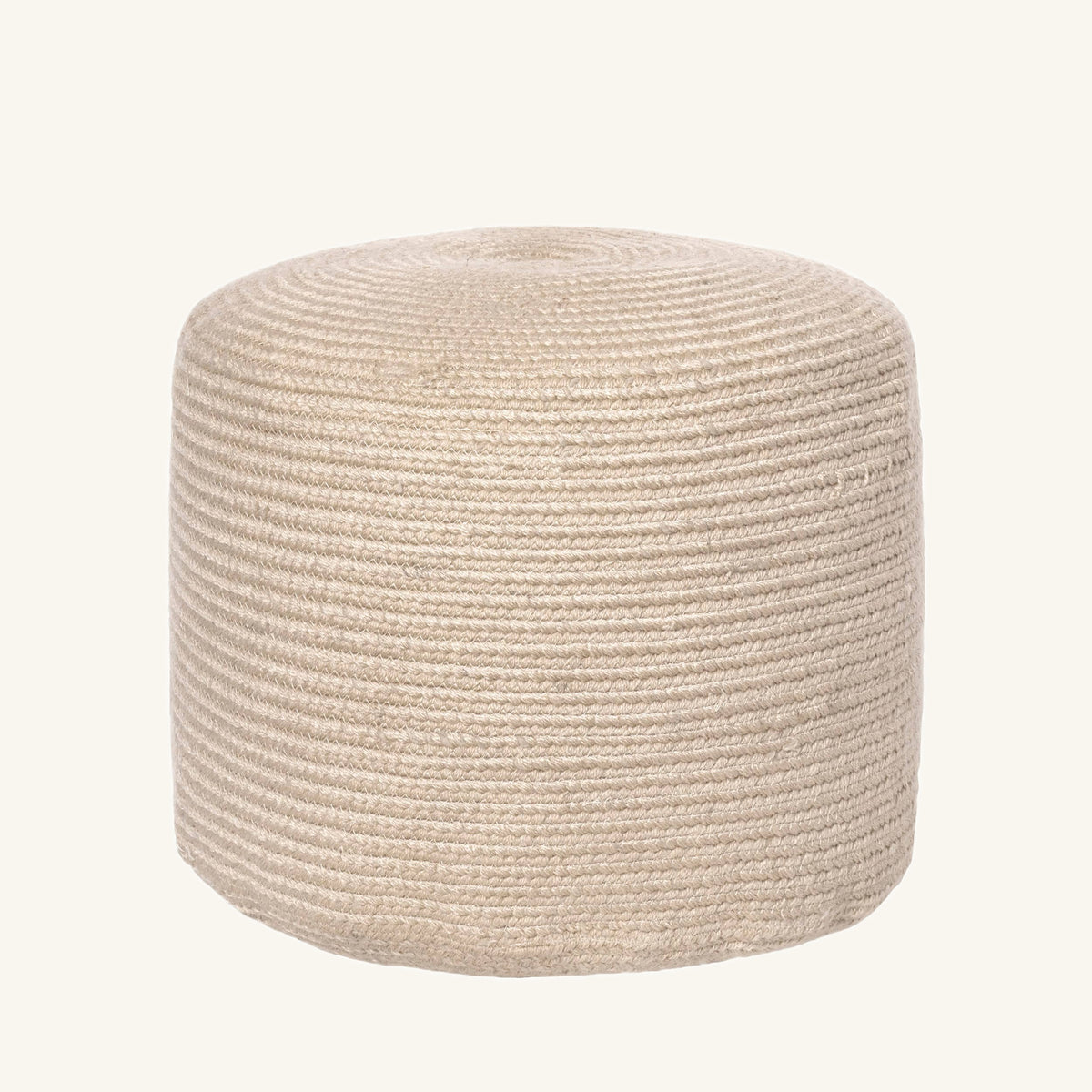 Braided Beige Ottoman Pouf