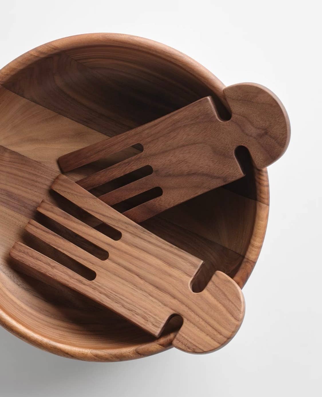 9" Walnut Wood Salad Hands