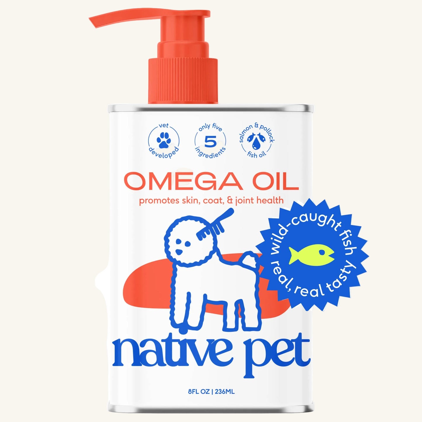 Omega-3 Fish Oil, Skin & Coat Health Supplement for Dogs: 8 oz
