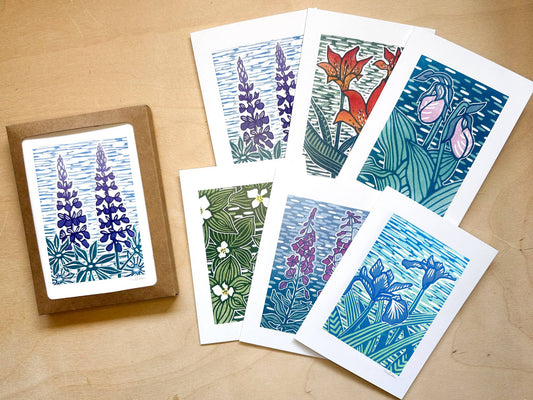 Wildflower Themed Boxed Set of Greeting Cards