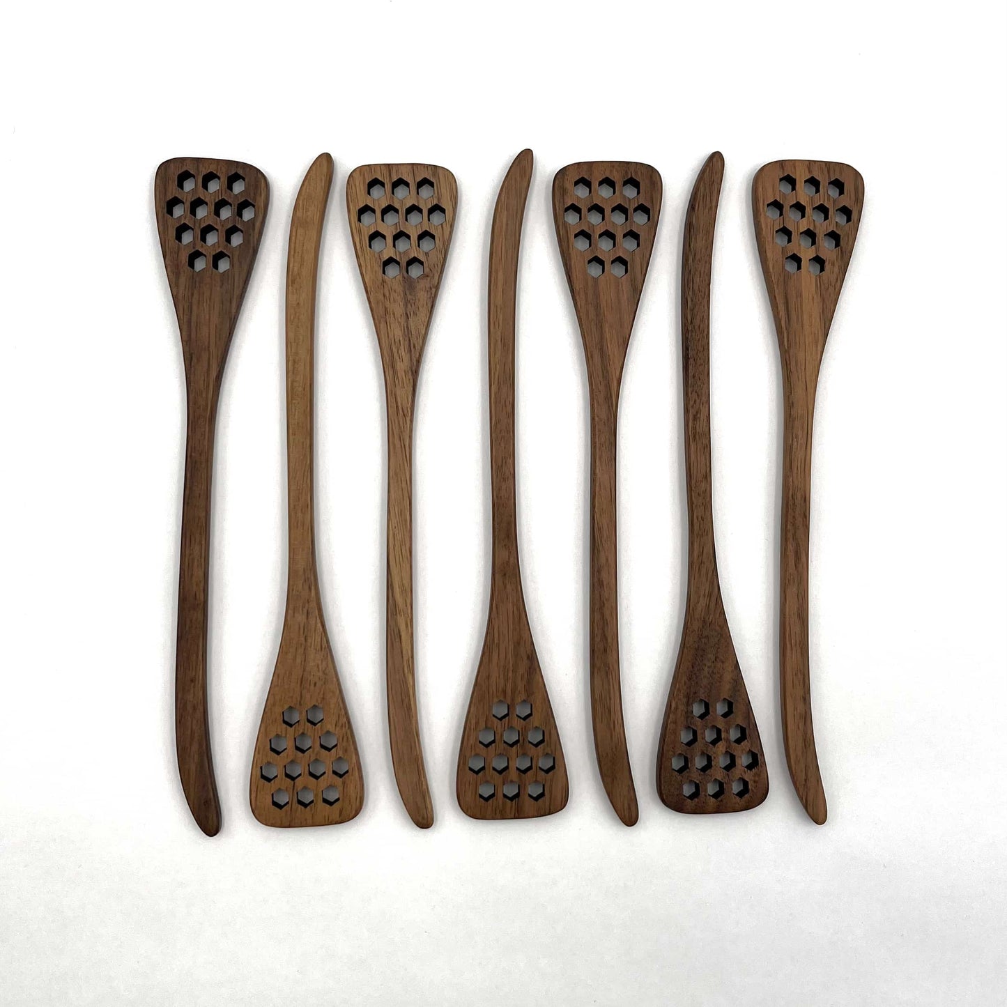 7" Walnut Wood Hex Honey Dipper