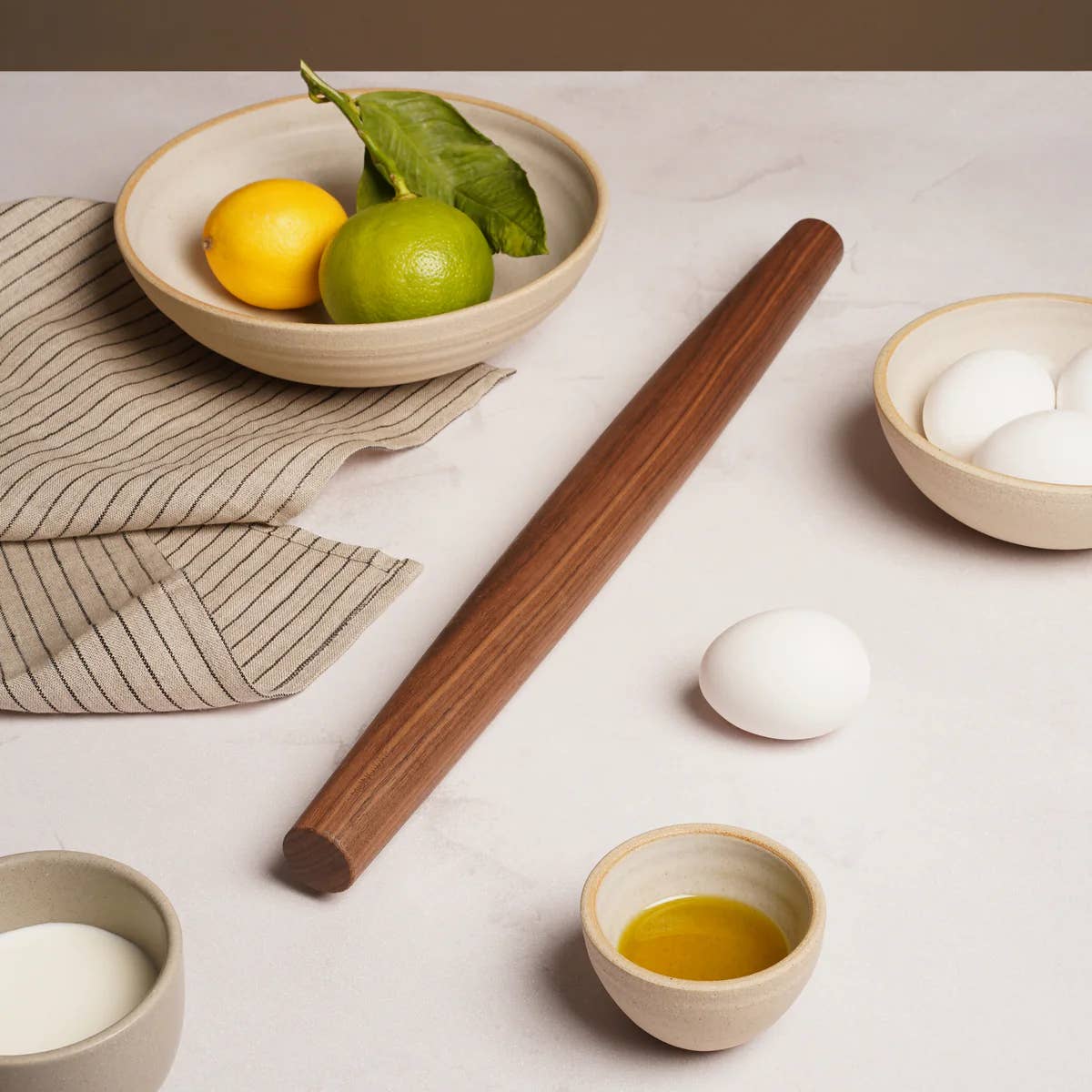 17.5" Walnut Wood French Tapered Rolling Pin