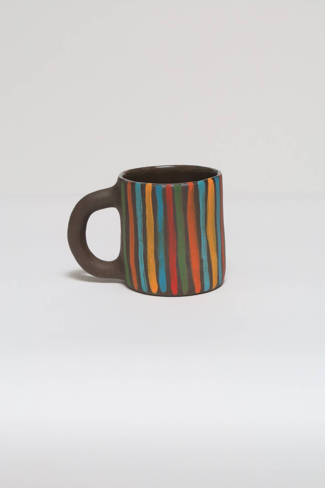 Rainbow Striped Mug : White