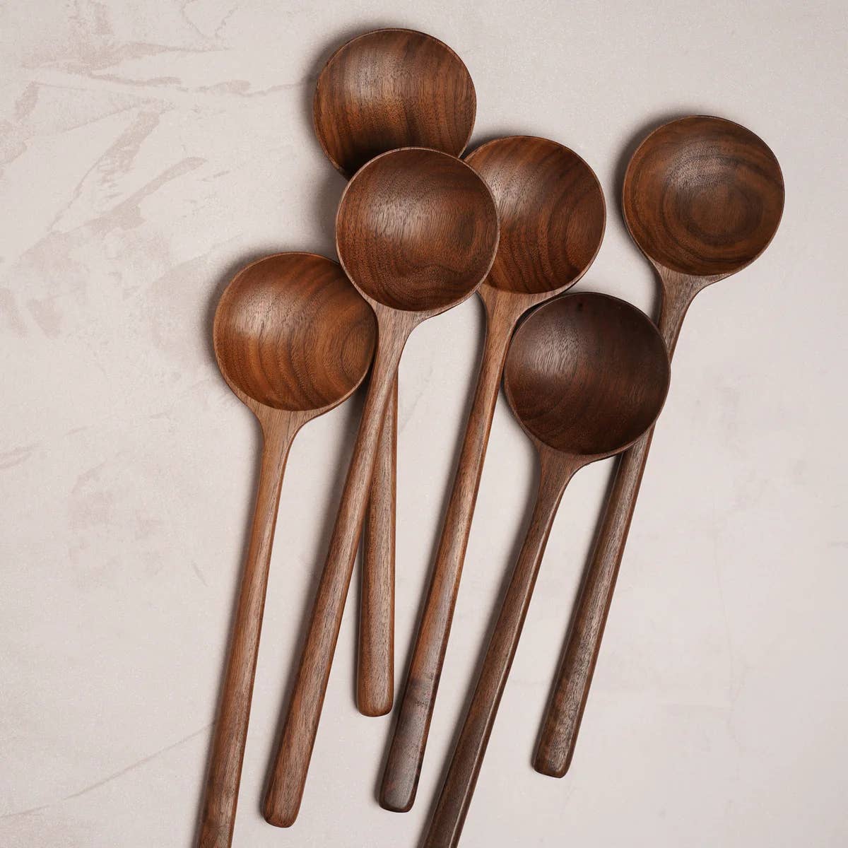 12’’ Walnut Wooden Round Spoon