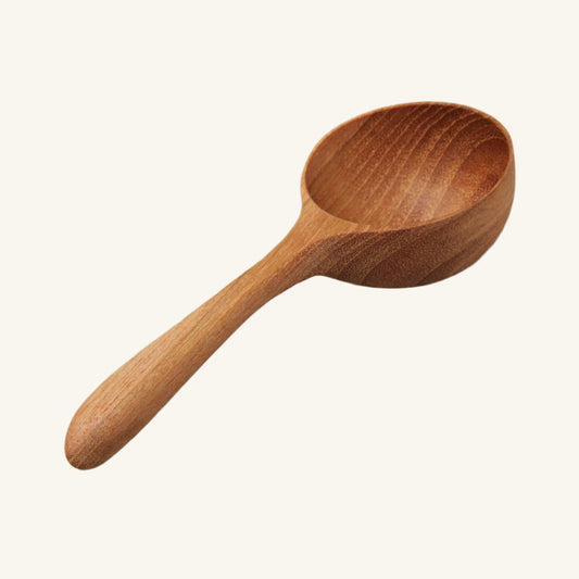 Teak Round Scoop