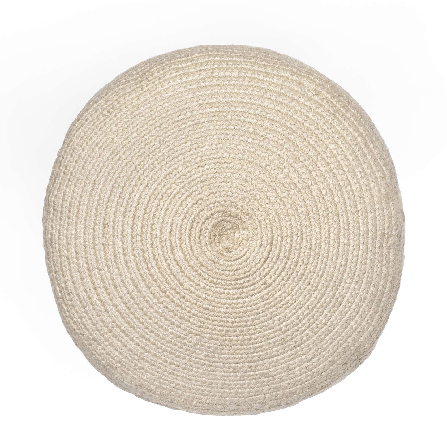 Braided Beige Ottoman Pouf