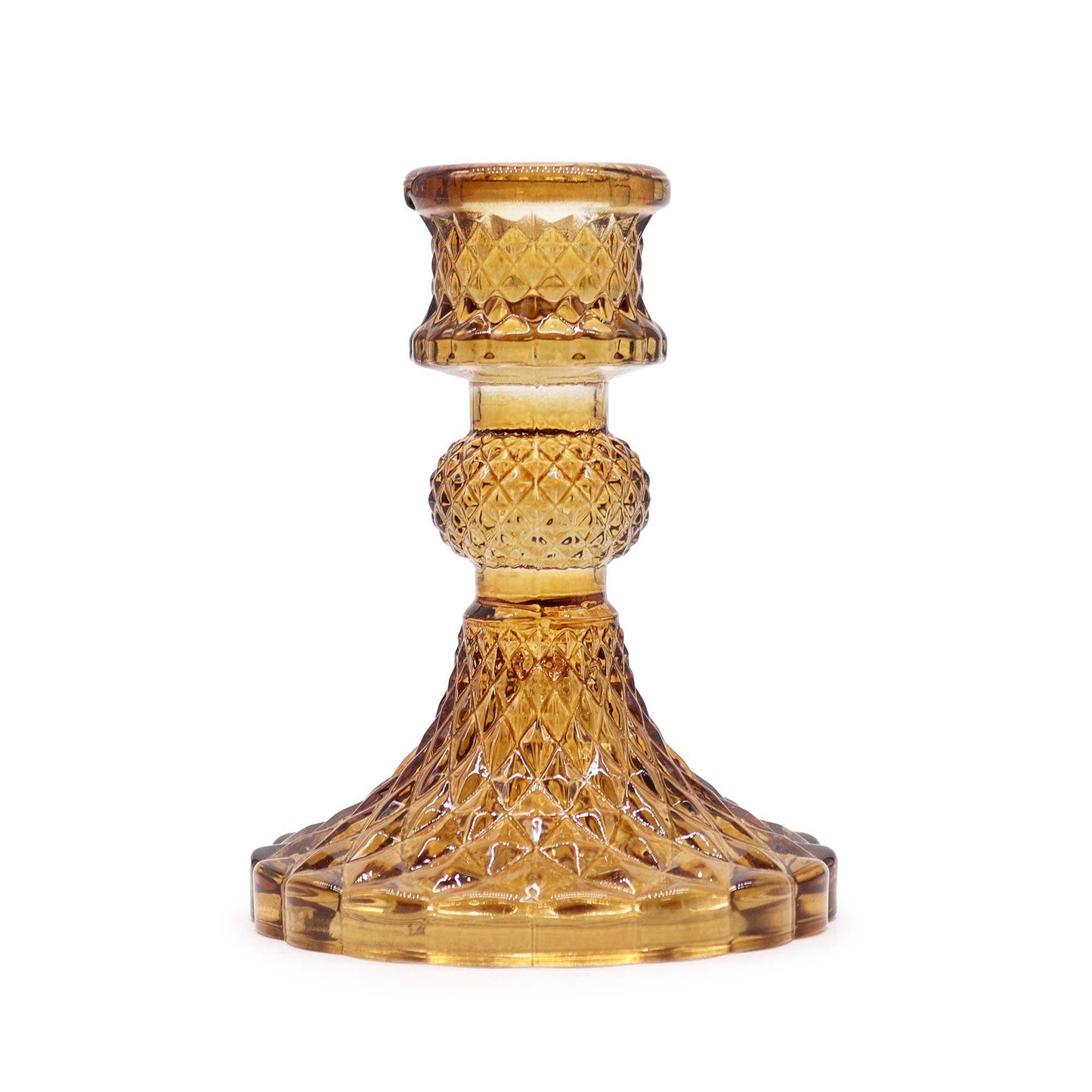 Antique Amber Vintage Candle Holder