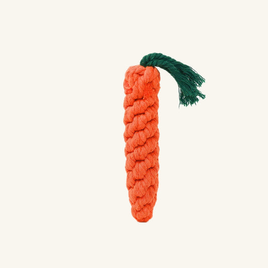 Handmade Sustainable Carrot Rope Chew Toys for dogs: Orange