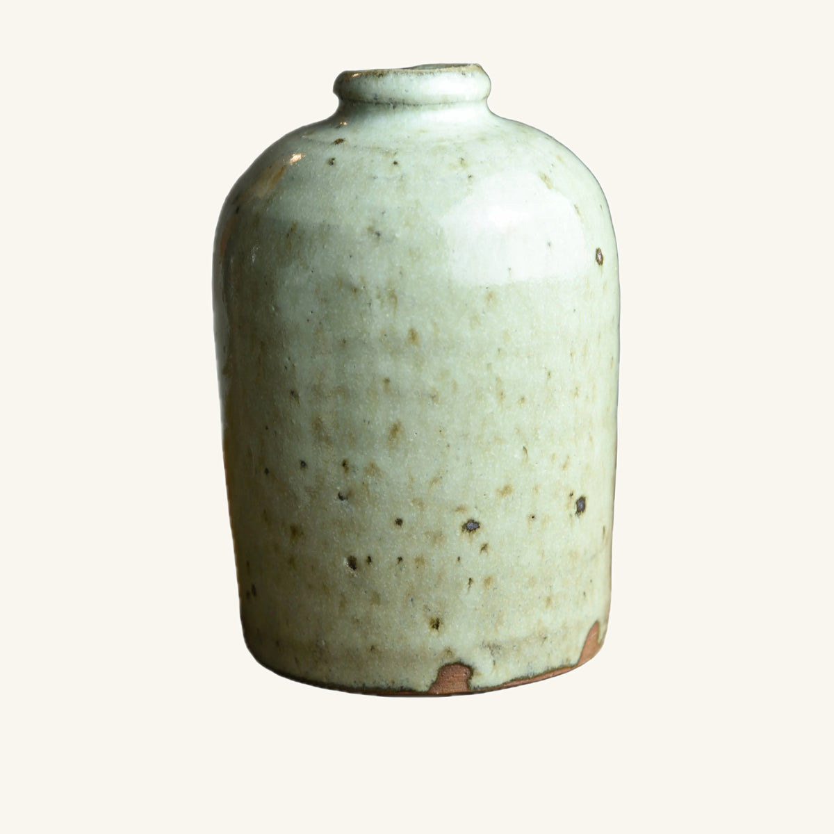 Medium Bud Vase in White Ash Glaze Foraged Clay