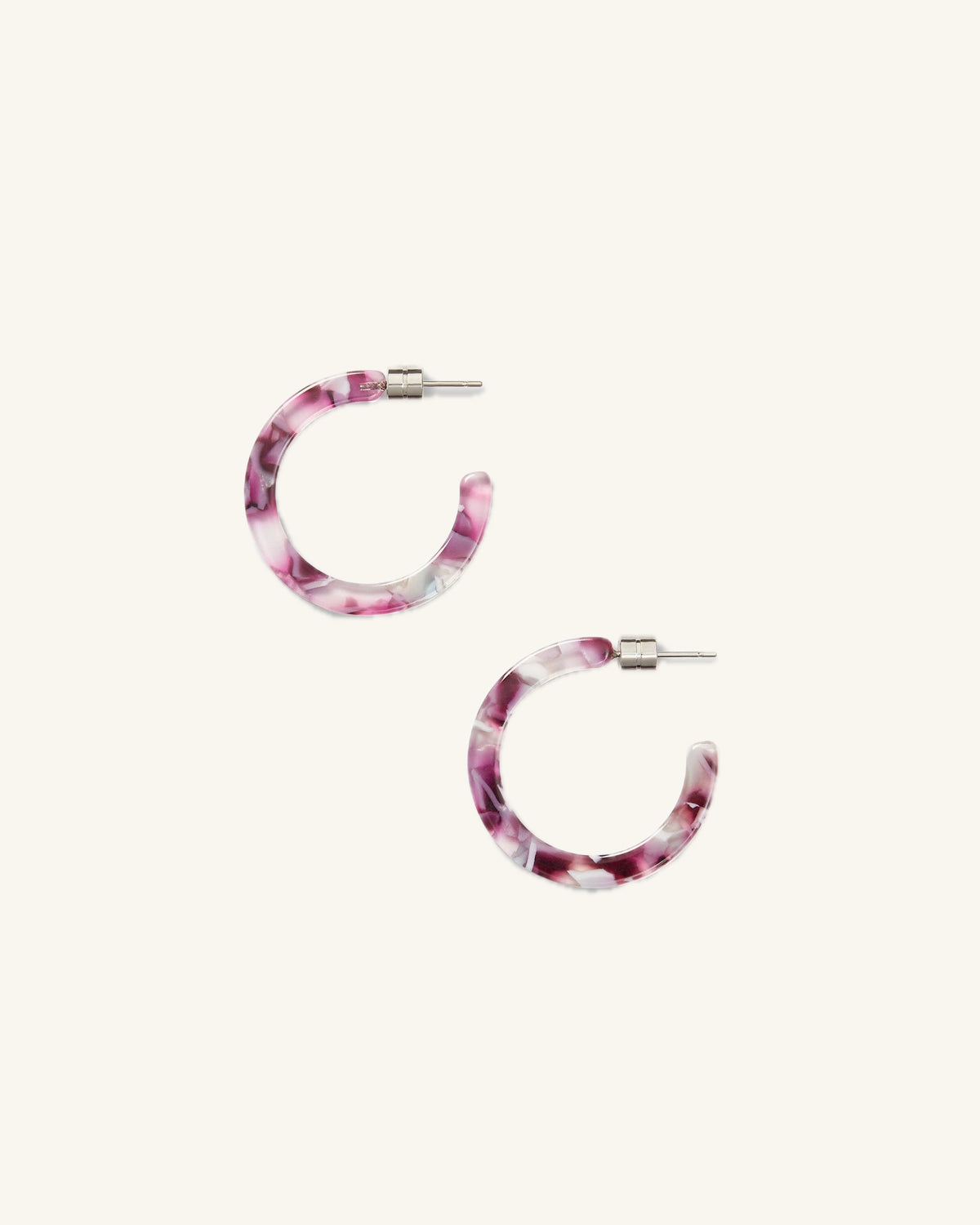 Mini Hoops in Amethyst