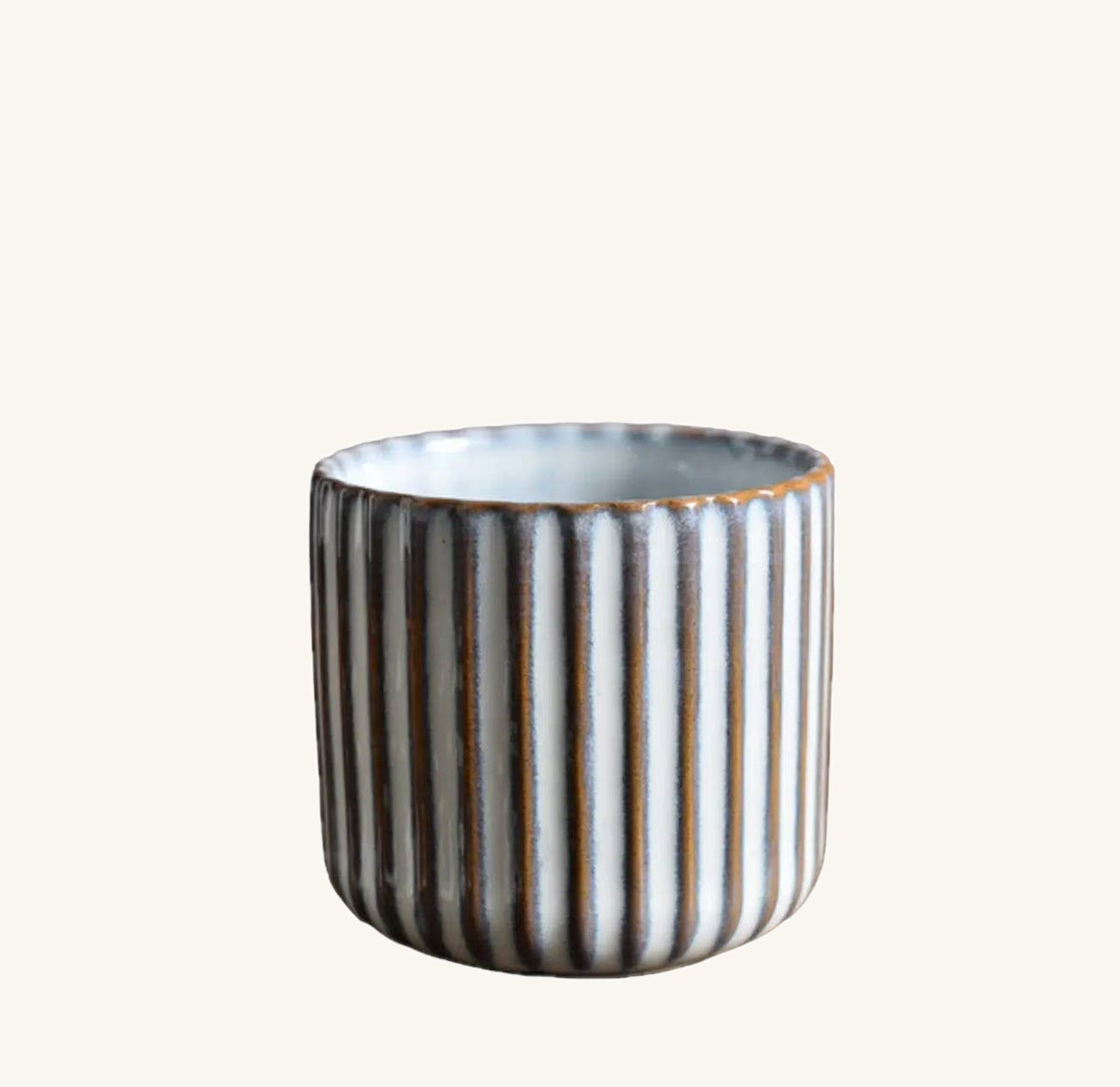 Retro Japanese Ceramic Tea Cup: White