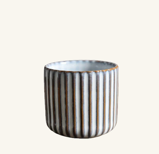 Retro Japanese Ceramic Tea Cup: White