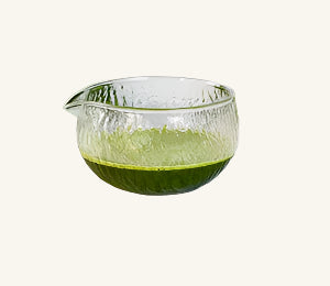 Textured Glass Matcha Bowl with Spout - Spouted Matcha Bowl