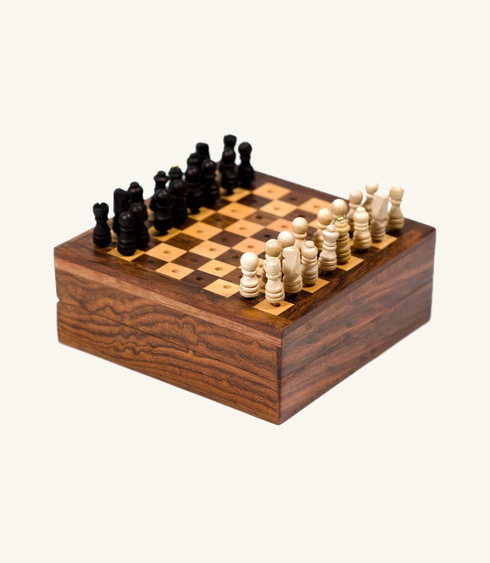 Travel Chess Game -  Handcrafted Wood Pegs