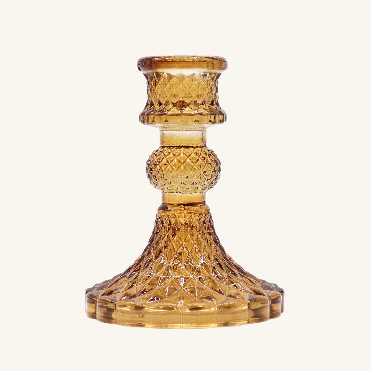 Antique Amber Vintage Candle Holder